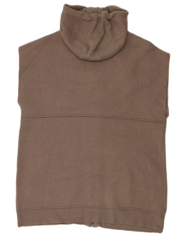 Maglione cardigan senza maniche con cappuccio da uomo Zara grande in viscosa marrone