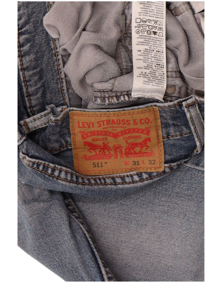 Levi's Uomo 511 Slim Jeans W31 L32 Cotone Blu