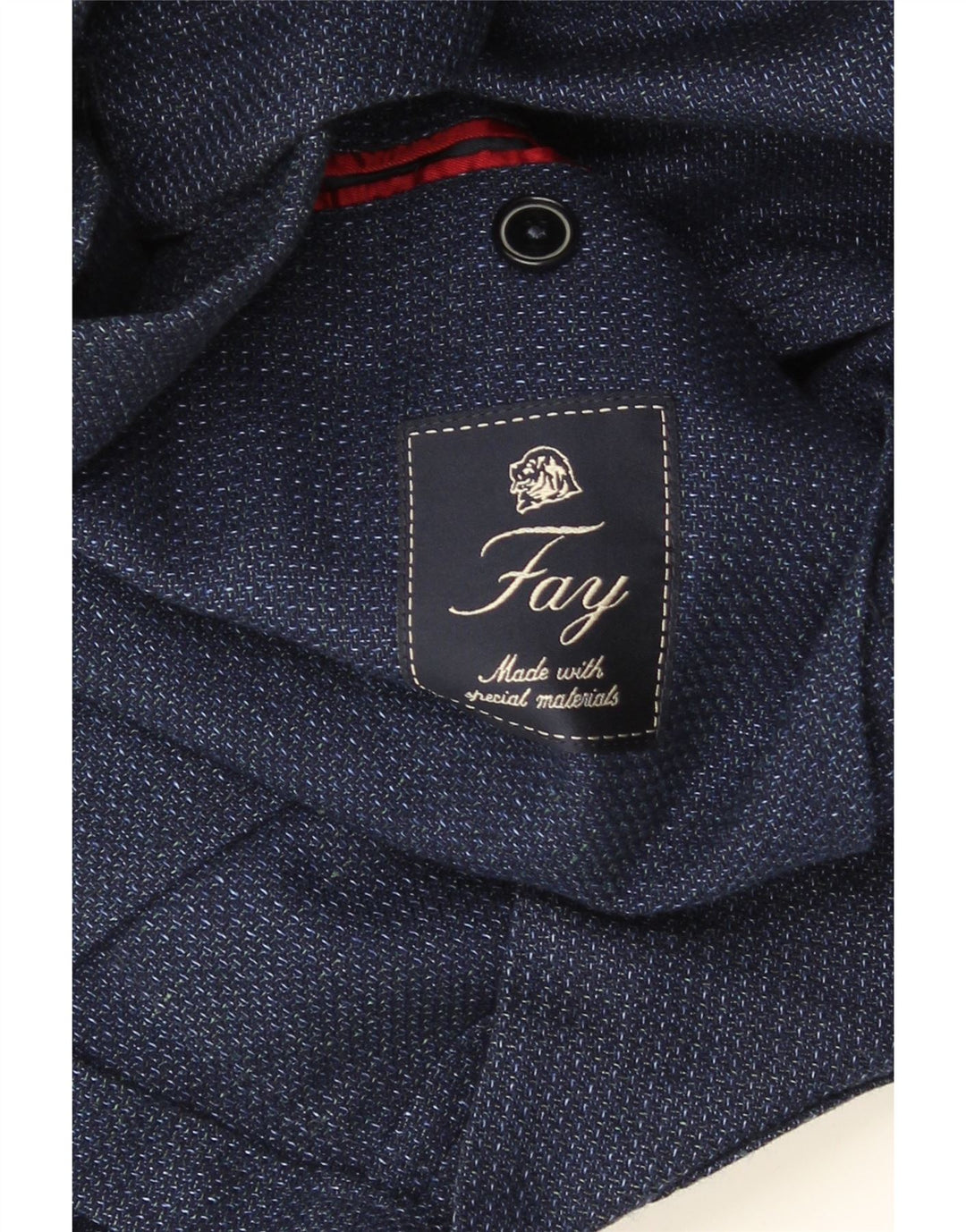 Giacca blazer da uomo a 2 bottoni Fay UK 36 piccola blu navy screziata