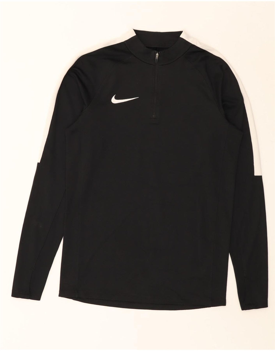 NIKE Top da tuta da uomo Dri Fit con zip e collo pullover piccolo nero a blocchi di colore