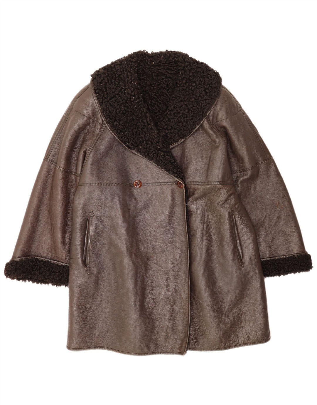 Pellicceria Cappotto Shearling Donna IT 42 Marrone Medio