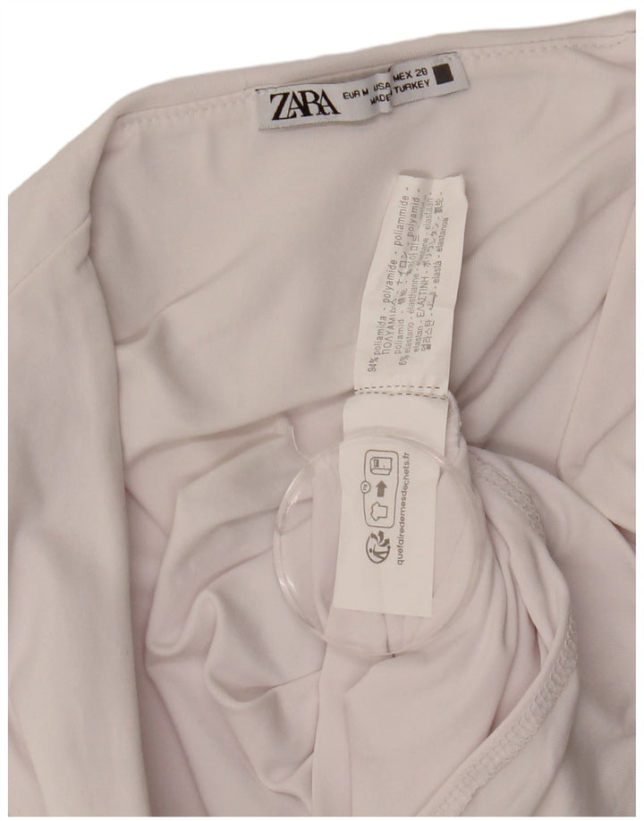 Body senza maniche da donna Zara UK 12 medio bianco in poliammide