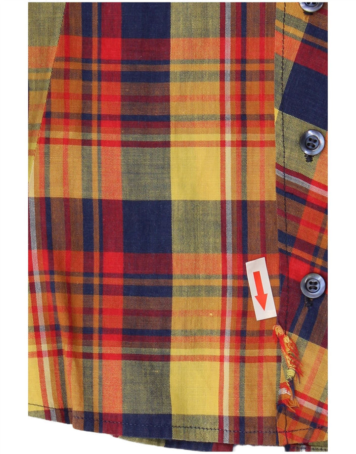 Camicia a maniche corte da donna VINTAGE UK 10 piccoli quadri multicolori