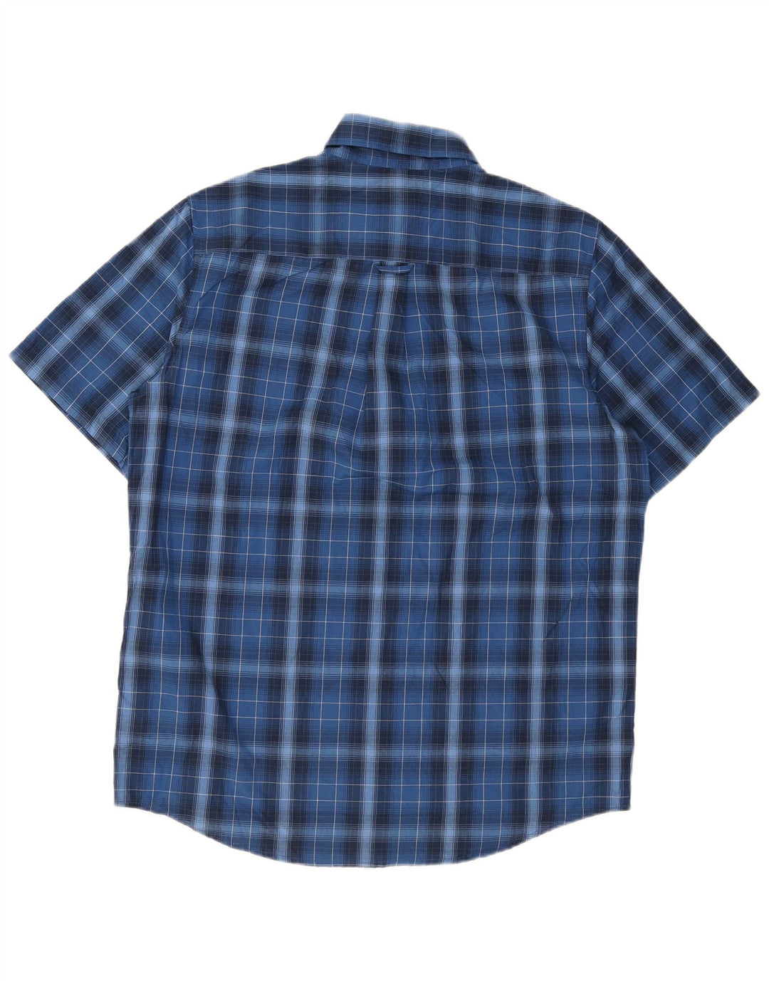 Camicia a maniche corte da uomo Chaps Large in cotone a quadri blu navy