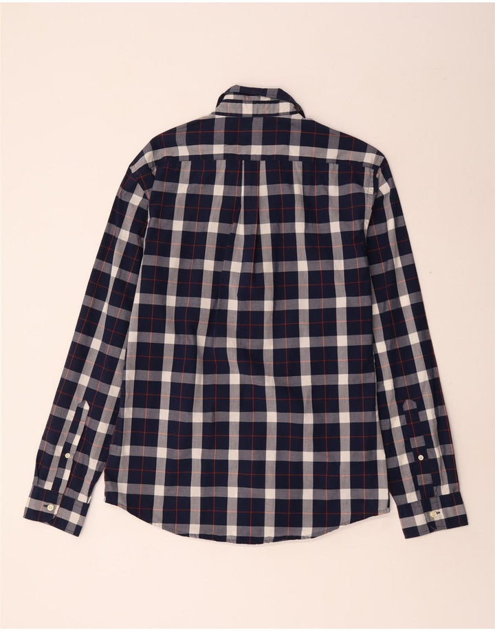DOCKERS Camicia aderente da uomo in cotone a quadri blu navy medio