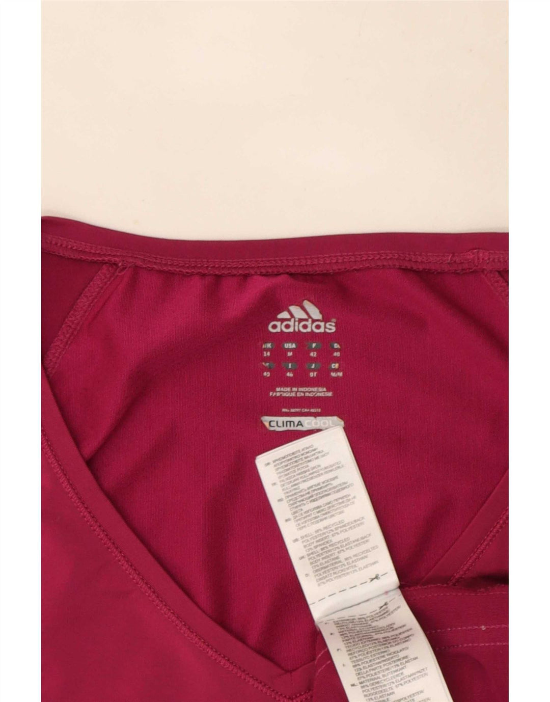 T-shirt Adidas Climacool da donna Top UK 14 poliestere rosa medio