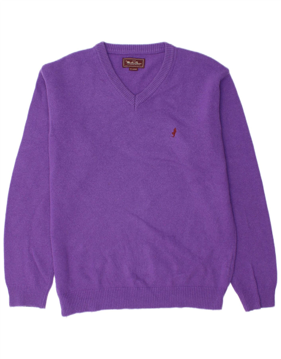 Marlboro Classics Maglione da uomo con scollo a V 2XL Lana viola