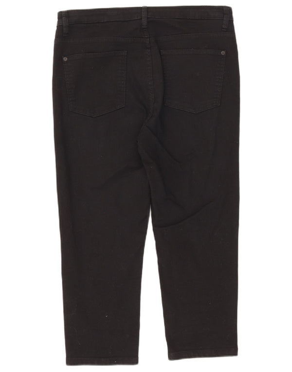 Jeans corti da donna Marks & Spencer UK 14 Large W32 L20 Cotone nero