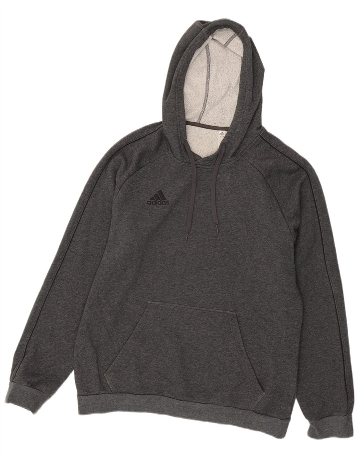 Felpa con cappuccio da uomo Adidas Large in cotone grigio