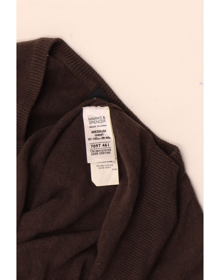Maglione da uomo con scollo a V blu Harbour Marks & Spencer marrone medio