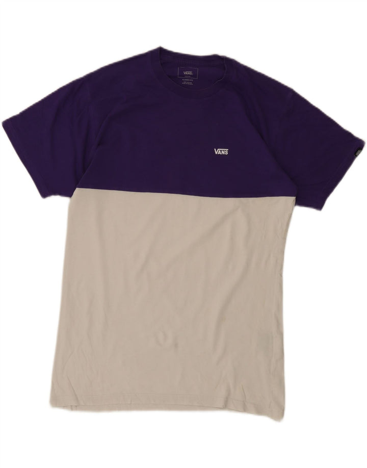 T-shirt da uomo Vans Classic Fit, maglietta in cotone color block bianco medio