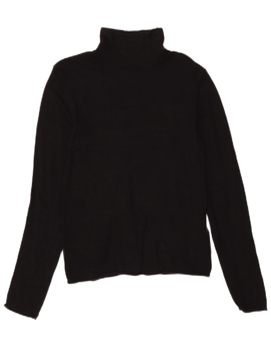 Top Zara da donna a collo alto a maniche lunghe UK 12 viscosa nera media