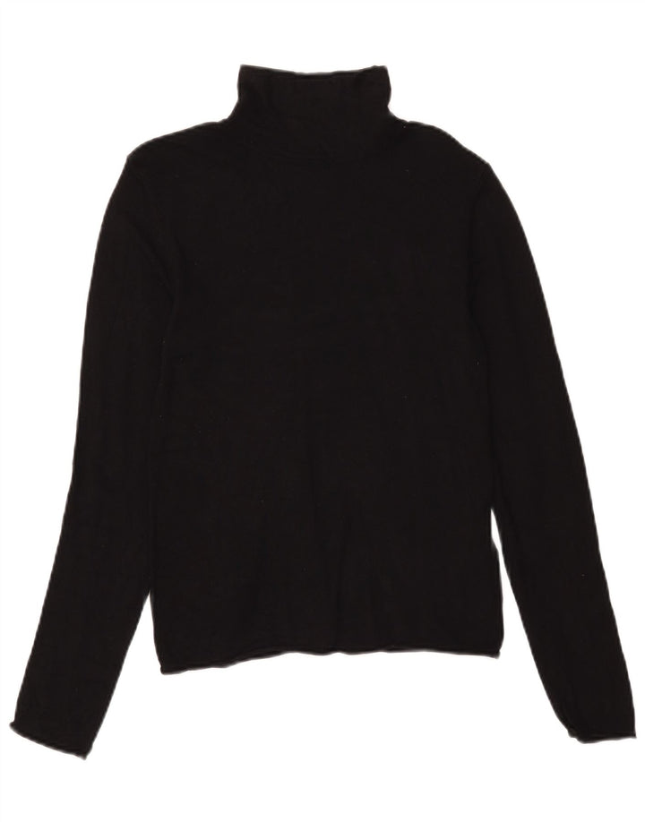 Top Zara da donna a collo alto a maniche lunghe UK 12 viscosa nera media