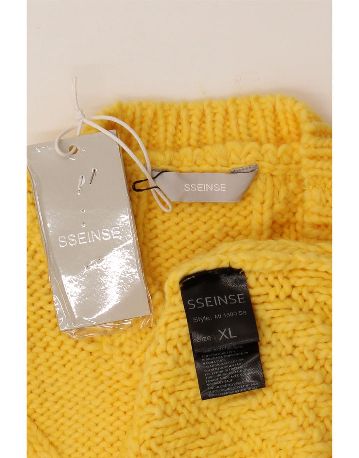Maglione maglione girocollo da uomo SSEINSE XL giallo acrilico
