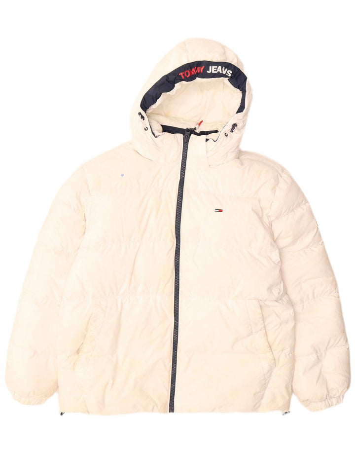 Giacca imbottita grafica da uomo Tommy Hilfiger UK 40 Large White Colourblock