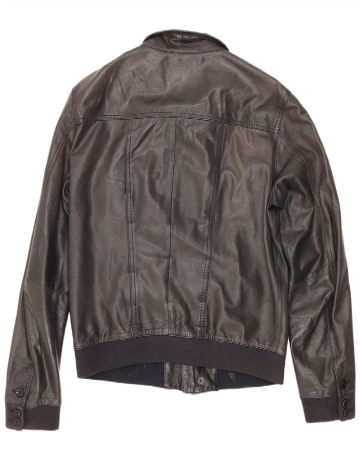 Giacca in pelle vintage da uomo IT 50 media nera