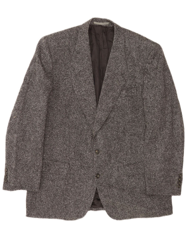 Giacca blazer da uomo a 2 bottoni Burberry UK 40 grande lana screziata grigia