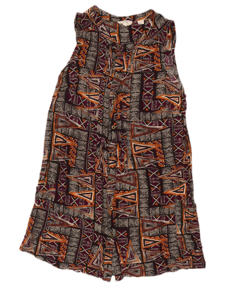 Abito a trapezio senza maniche da donna Fat Face UK 8 Piccolo geometrico multicolore