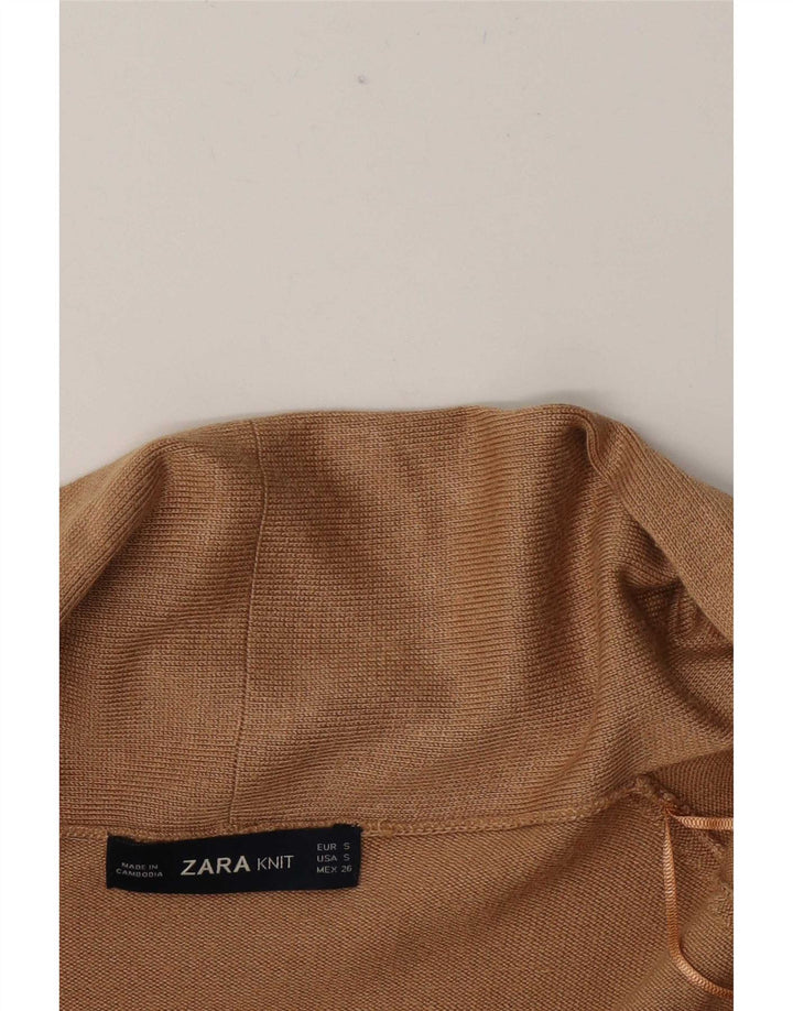 Maglione cardigan lungo da donna Zara UK 10 piccolo Beige