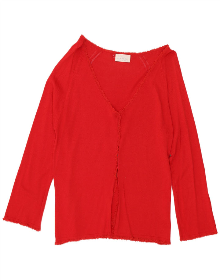 Maglia Cardigan Donna Iceberg IT 42 Rosso Medio Viscosa