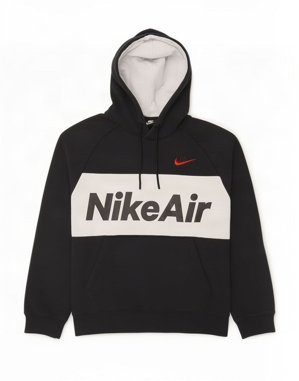 Felpa con cappuccio grafica Nike da uomo XS in cotone color block nero