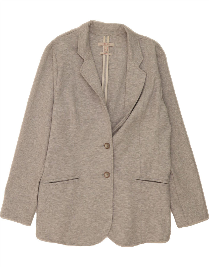 ESPRIT Womens 2 Button Blazer Jacket UK 20 2XL Grey Polyester Vintage Esprit and Second-Hand Esprit from Messina Hembry 
