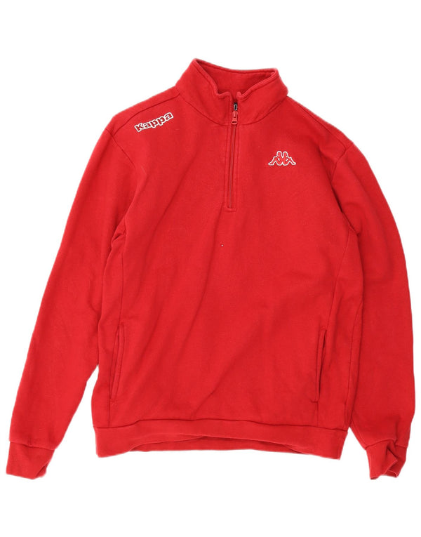 Felpa Kappa Uomo con Zip Collo Maglione XL Rosso Cotone