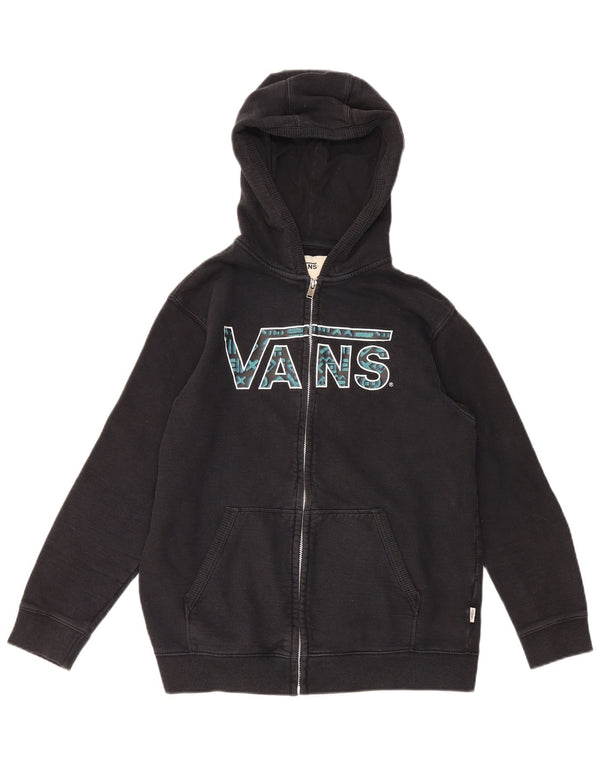 Felpa con cappuccio e zip grafica da donna Vans UK 18 XL in cotone nero