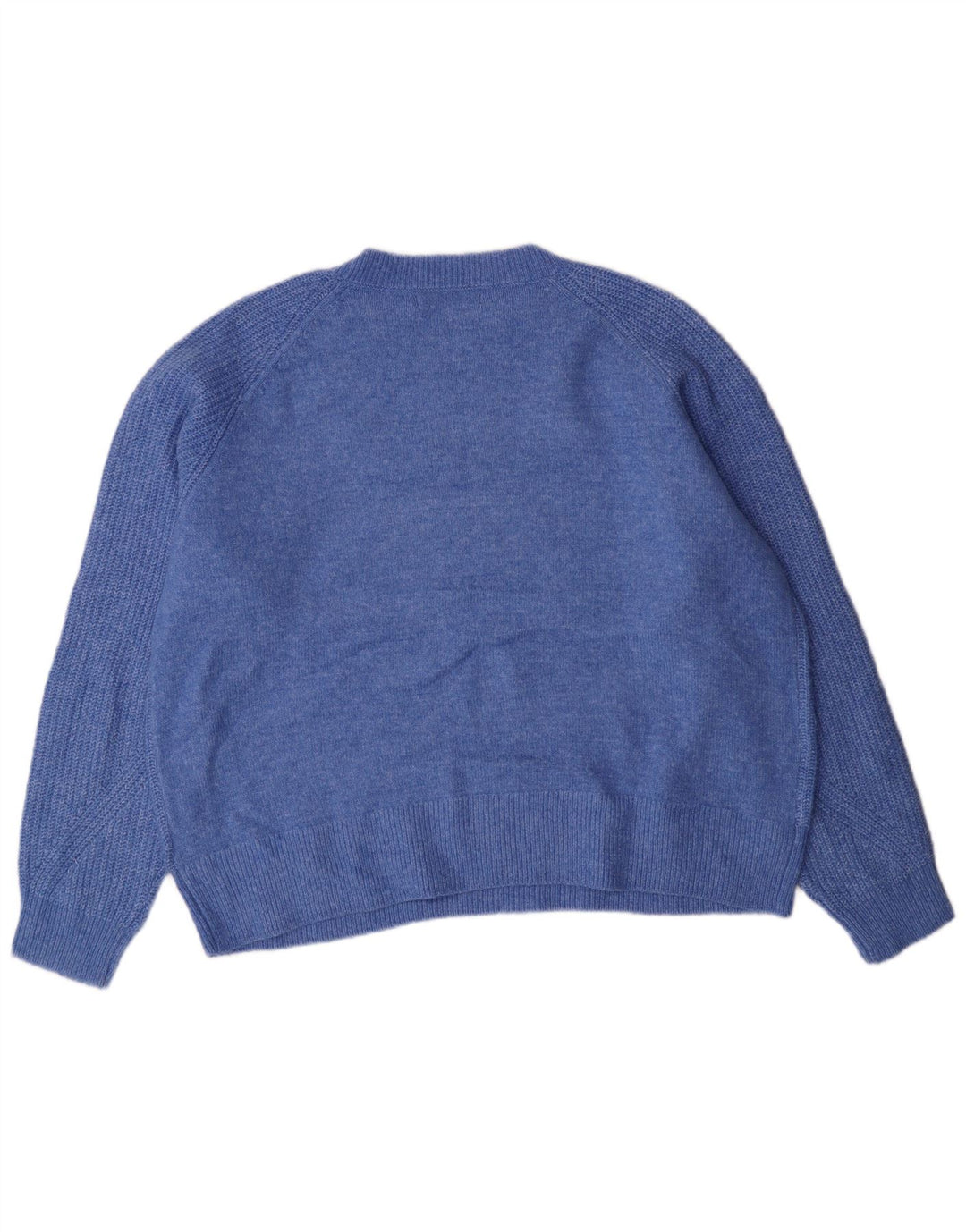 MARKS & SPENCER Maglione maglione girocollo da donna UK 16 Grande acrilico blu
