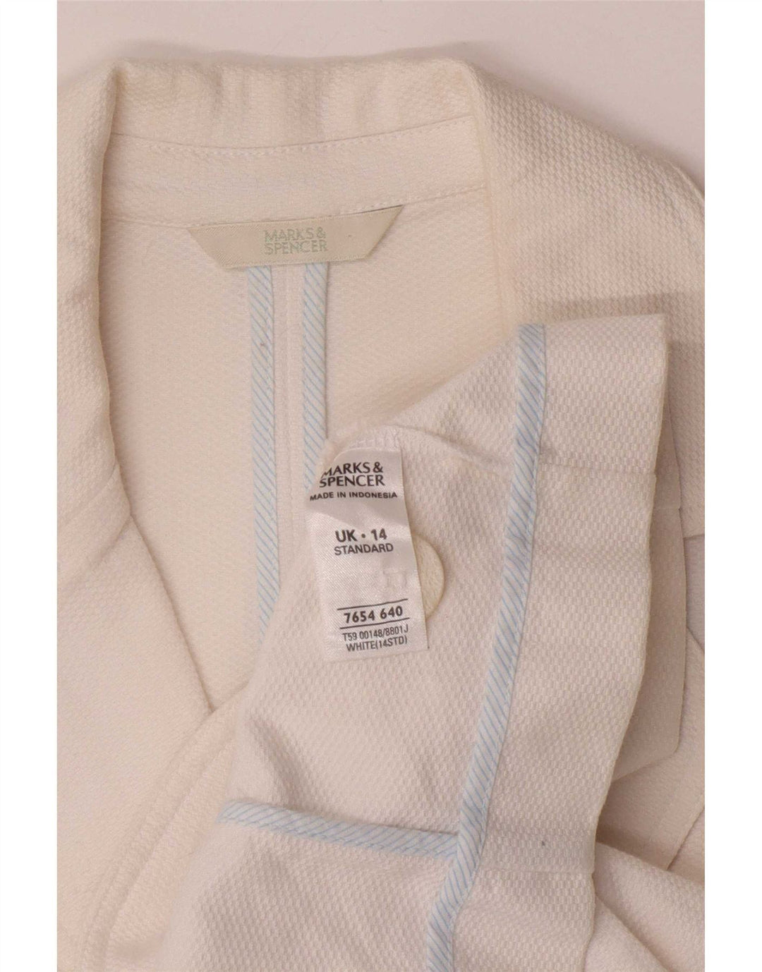 Giacca blazer da donna Marks & Spencer con maniche a 3/4 e 2 bottoni, UK 14, colore bianco medio