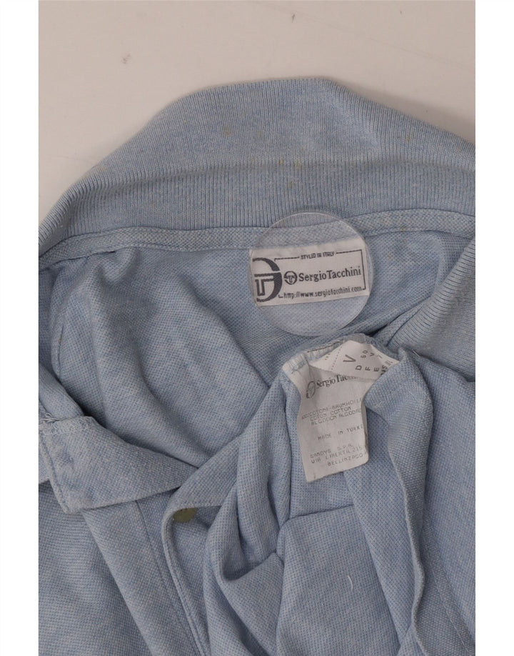 Polo Uomo Sergio Tacchini IT 50 Cotone Puntinato Blu Medio