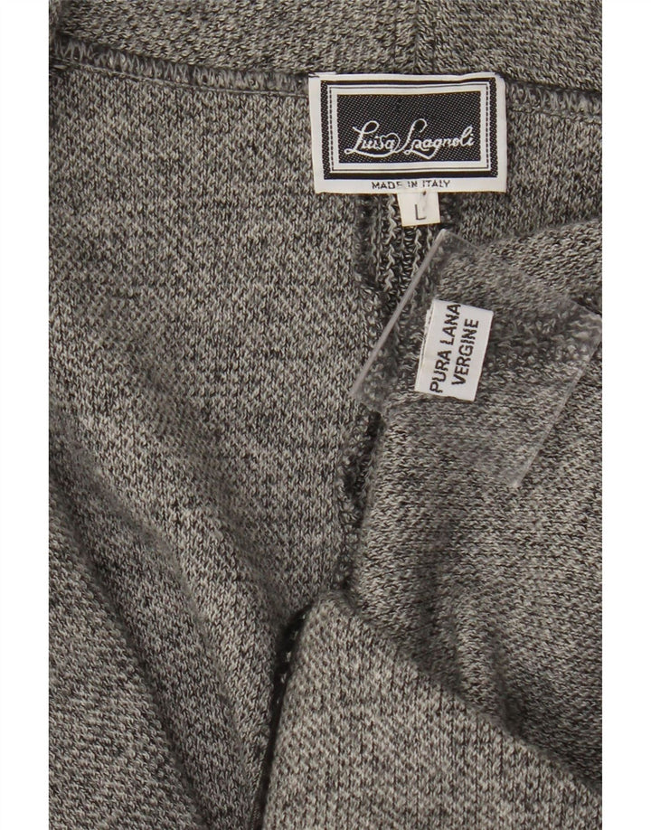 Luisa Spagnoli Giacca Blazer a 2 Bottoni da Donna UK 14 Large Grigio Lana Vergine