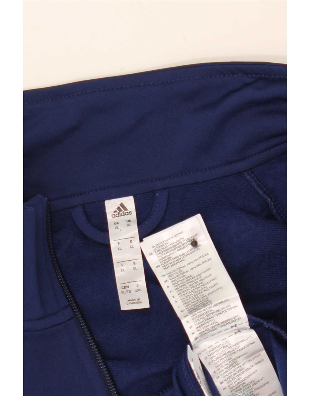 Giacca da ginnastica da uomo Adidas XL in poliestere blu navy