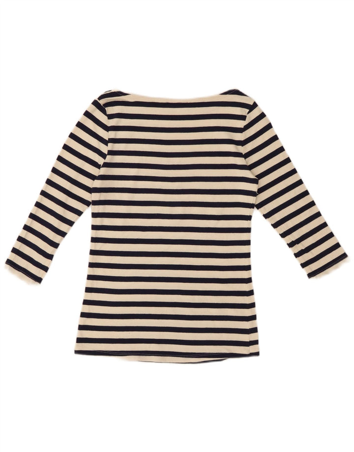 Top Zara da donna manica 3/4 UK 12 medio a righe nere