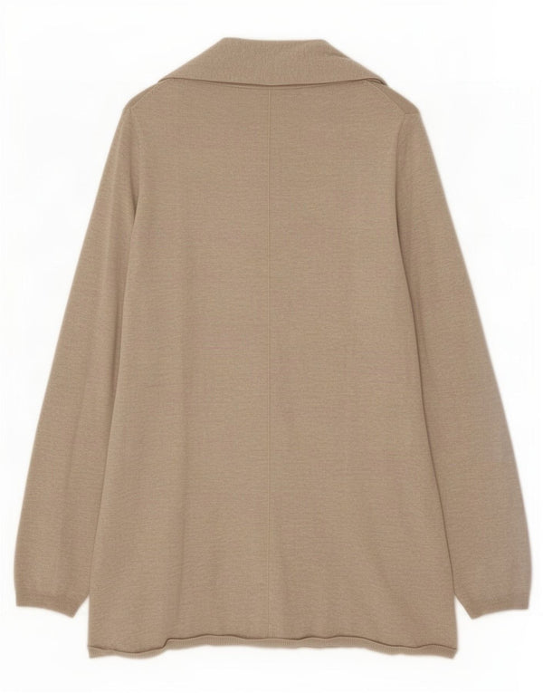 Maglione cardigan aperto a lunga linea da donna Zara UK 14 Large Beige screziato