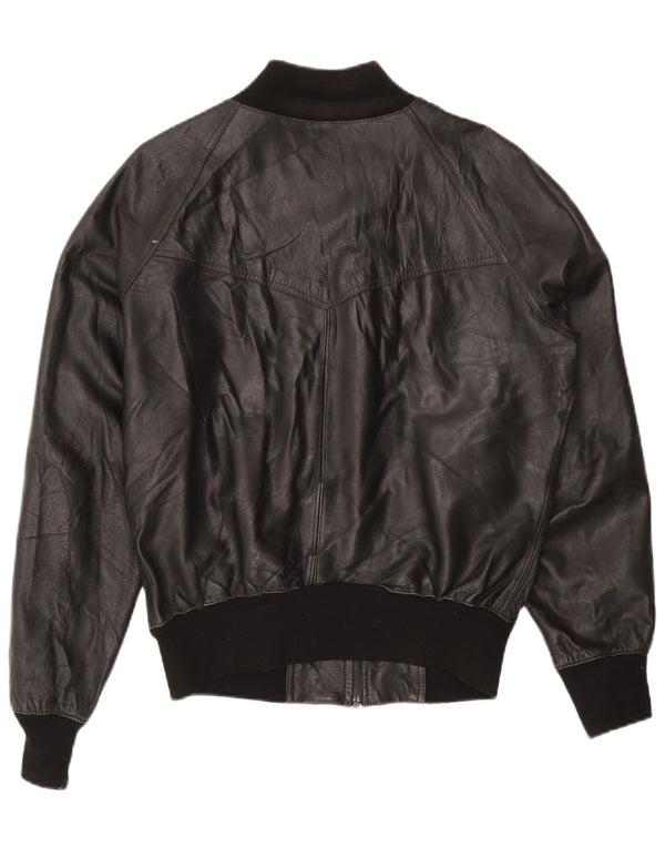 Giacca in pelle vintage da uomo UK 40 grande nera