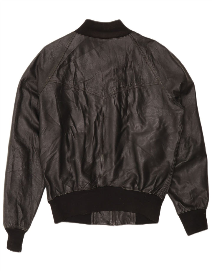 Giacca in pelle vintage da uomo UK 40 grande nera