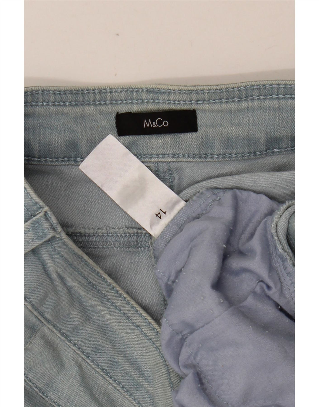 MAX & CO. Pantaloncini di jeans da donna UK 14 Large W32 Cotone blu