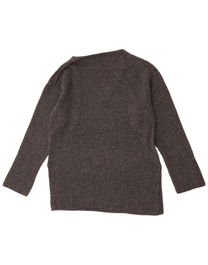 Maglione da donna con scollo a V Massimo Dutti UK 10 piccolo in lana grigia