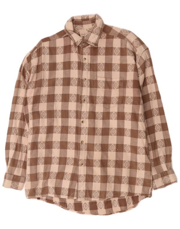 Camicia in flanella da uomo Tom Tailor XL in cotone a quadri marrone