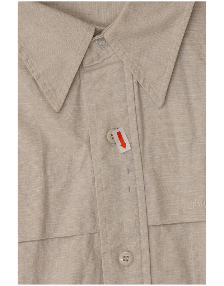 LEVI'S Camicia a maniche corte da uomo XL Lino grigio