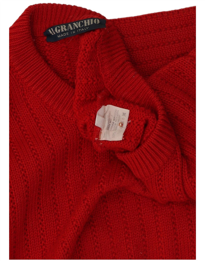 Maglione da uomo girocollo Il Granchio XL in lana rossa