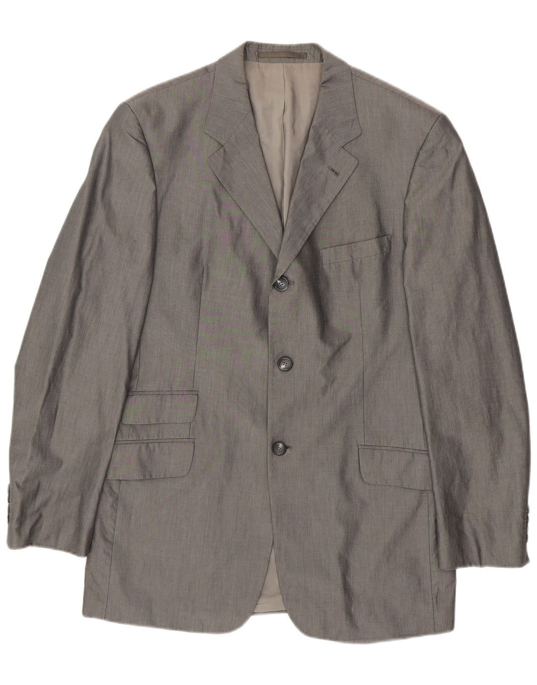Giacca blazer da uomo a 3 bottoni Hugo Boss UK 42 XL cotone grigio