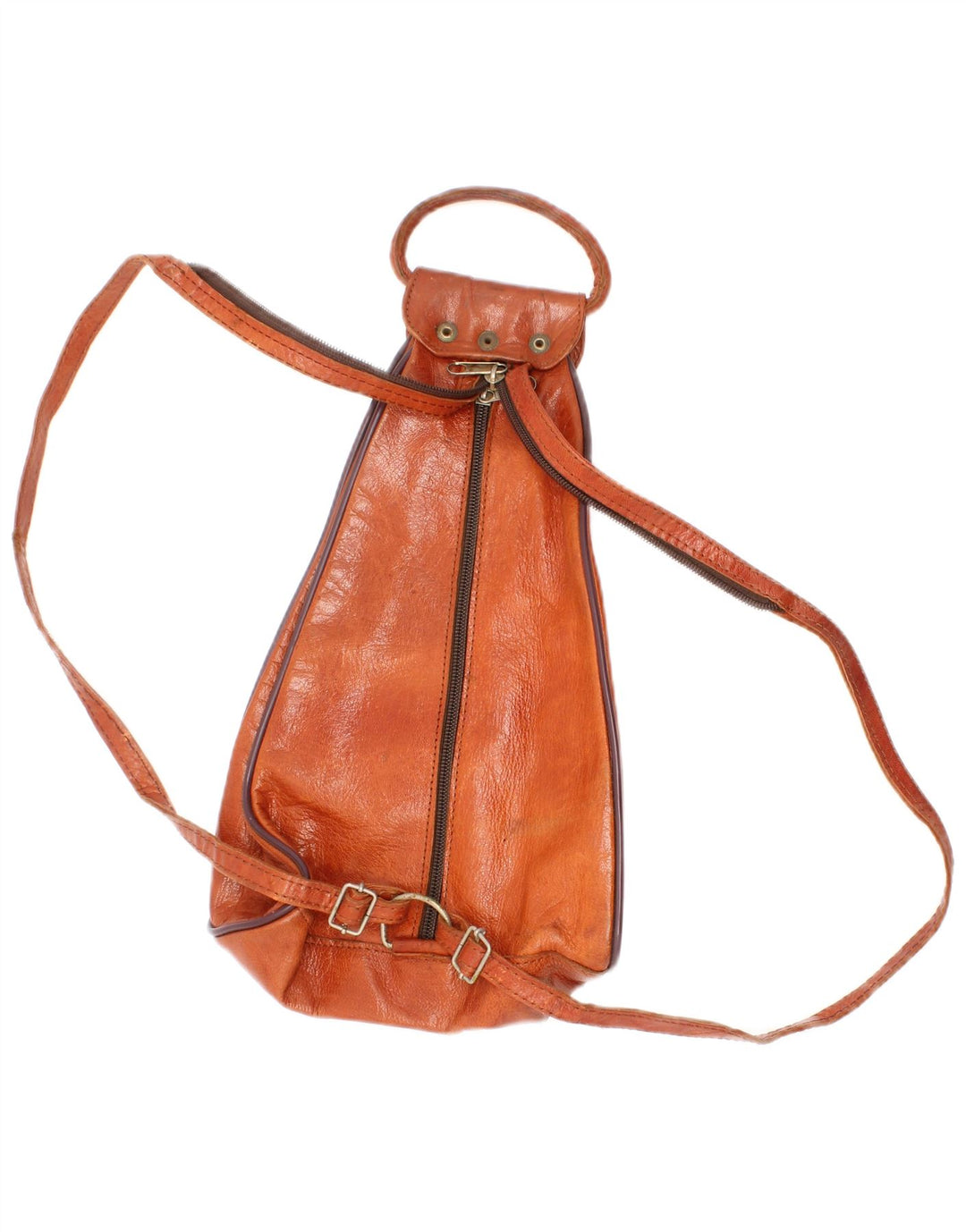 Zaino vintage in pelle da donna taglia unica L8 marrone