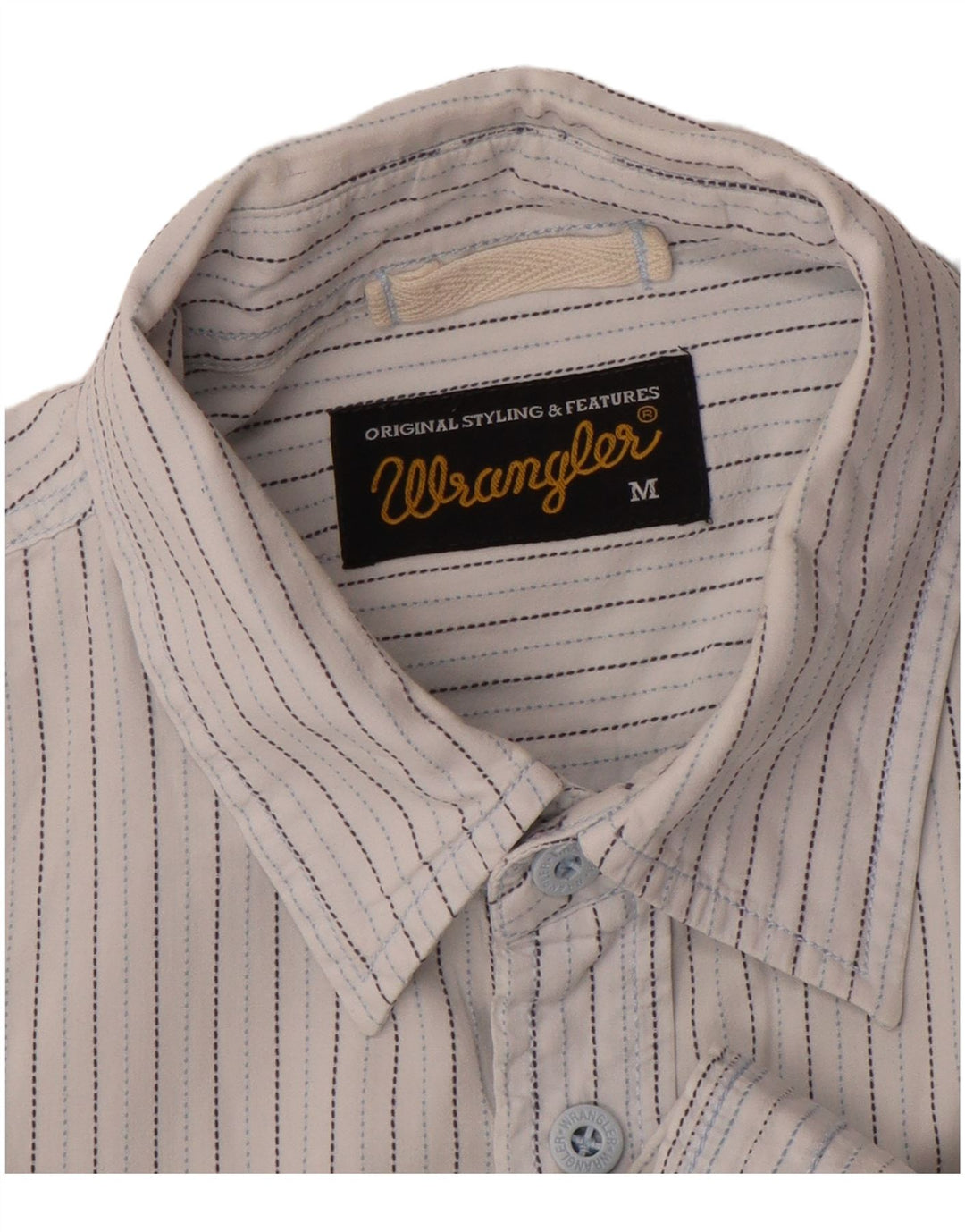 Camicia da uomo a maniche corte WRANGLER a righe bianche medie