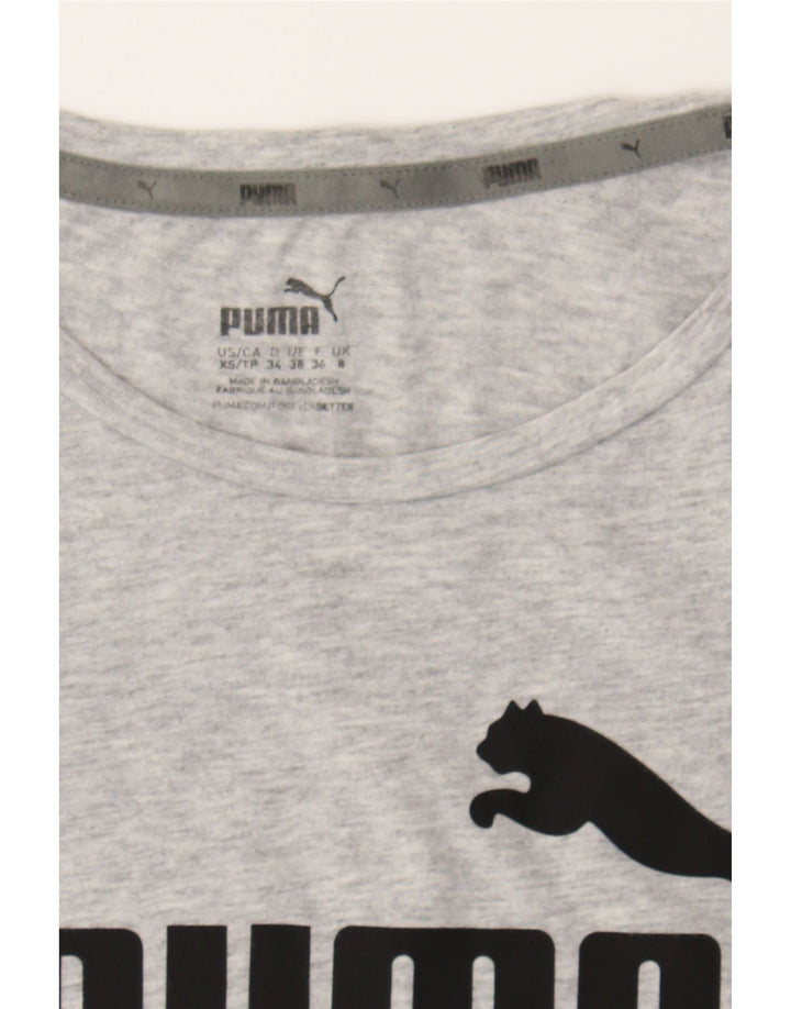 PUMA Womens Graphic T-Shirt Top UK 8 Small Grey Cotton Vintage Puma and Second-Hand Puma from Messina Hembry 