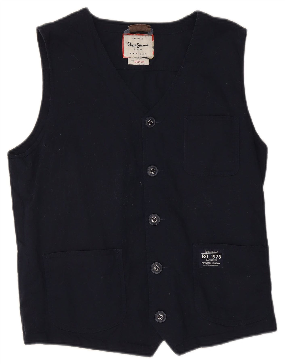 PEPE Jeans Gilet da uomo in cotone medio blu navy