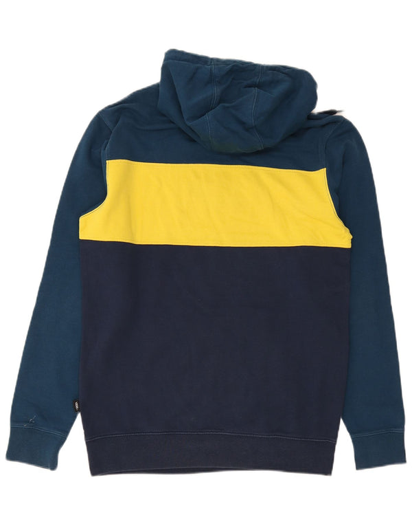 Felpa con cappuccio grafica da uomo Vans XS in cotone color block blu navy