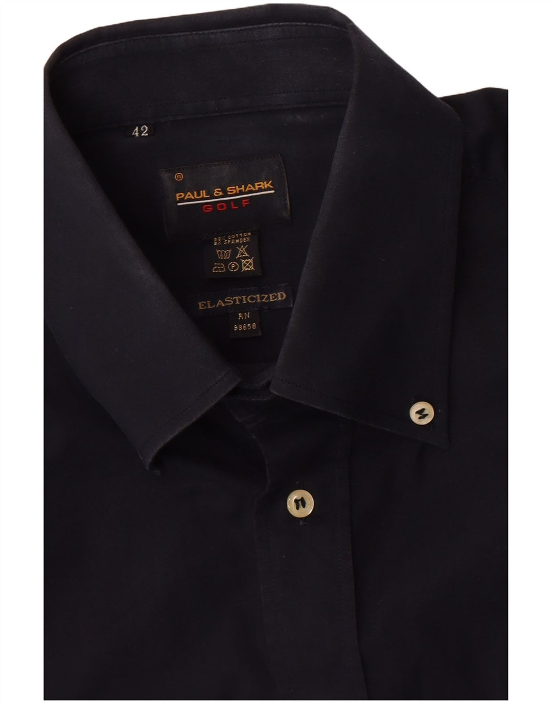 Maglia da golf da uomo Paul & Shark taglia 42 grande cotone blu navy