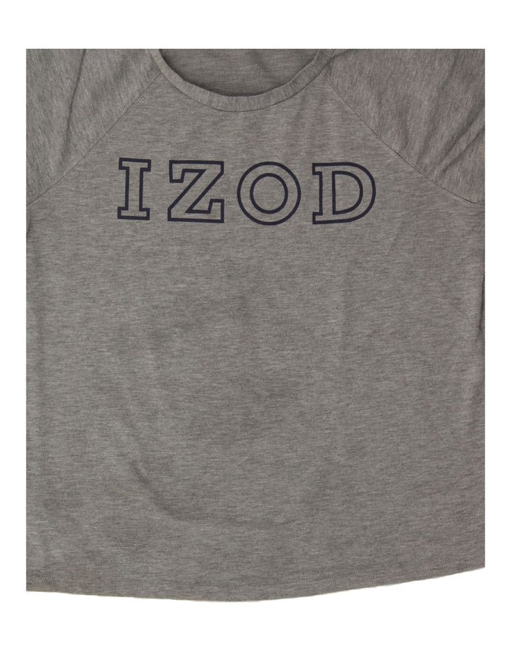IZOD Womens Graphic T-Shirt Top UK 10 Small Grey Polyester Vintage Izod and Second-Hand Izod from Messina Hembry 
